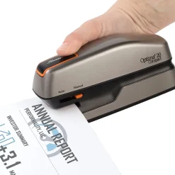 Staplers|Swingline Optima 20 Compact Stapler, 20-Sheet Capacity, Staples Included, Gray/Silver (48207)