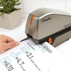 Staplers|Swingline Optima 60 Electric Desktop Stapler, 60-Sheet Capacity, Staples Included, Gray/Silver (48210)