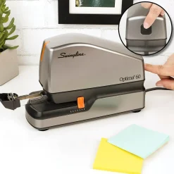 Staplers|Swingline Optima 60 Electric Desktop Stapler, 60-Sheet Capacity, Staples Included, Gray/Silver (48210)