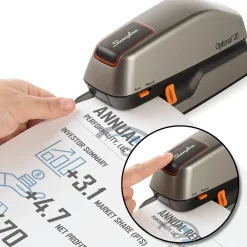 Staplers|Swingline Optima 20 Electric Desktop Stapler, 20-Sheet Capacity, Gray/Silver (48208)