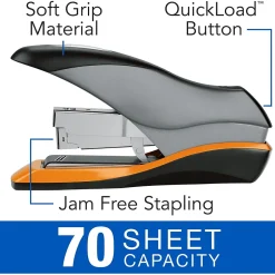 Staplers|Swingline Optima Desk Stapler, 70 Sheet Capacity, Silver (87875)