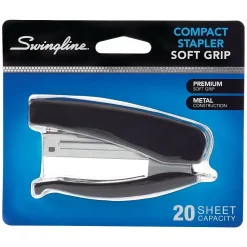 Staplers|Swingline Soft Grip Hand Stapler, 20 Sheet Capacity, Black (09901)