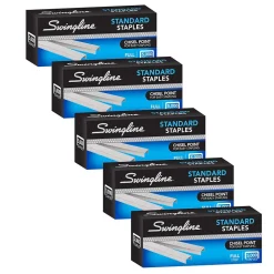 Staples|Swingline Standard Staples, 0.25 Leg Length, 5000 Staples/Box, 5 Box/Pack (S7035101S)