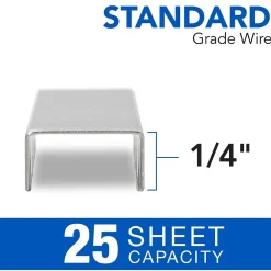 Staples|Swingline Standard Staples, 0.25 Leg Length, 5000 Staples/Box, 5 Box/Pack (S7035101S)