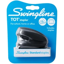 Staplers|Swingline Tot Mini Stapler, 12-Sheet Capacity, Black (SWI79171)