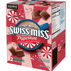 Swiss Miss Chocolate Peppermint Hot Cocoa Mix, Keurig K-Cup Pod, 22/Box (5000355689)