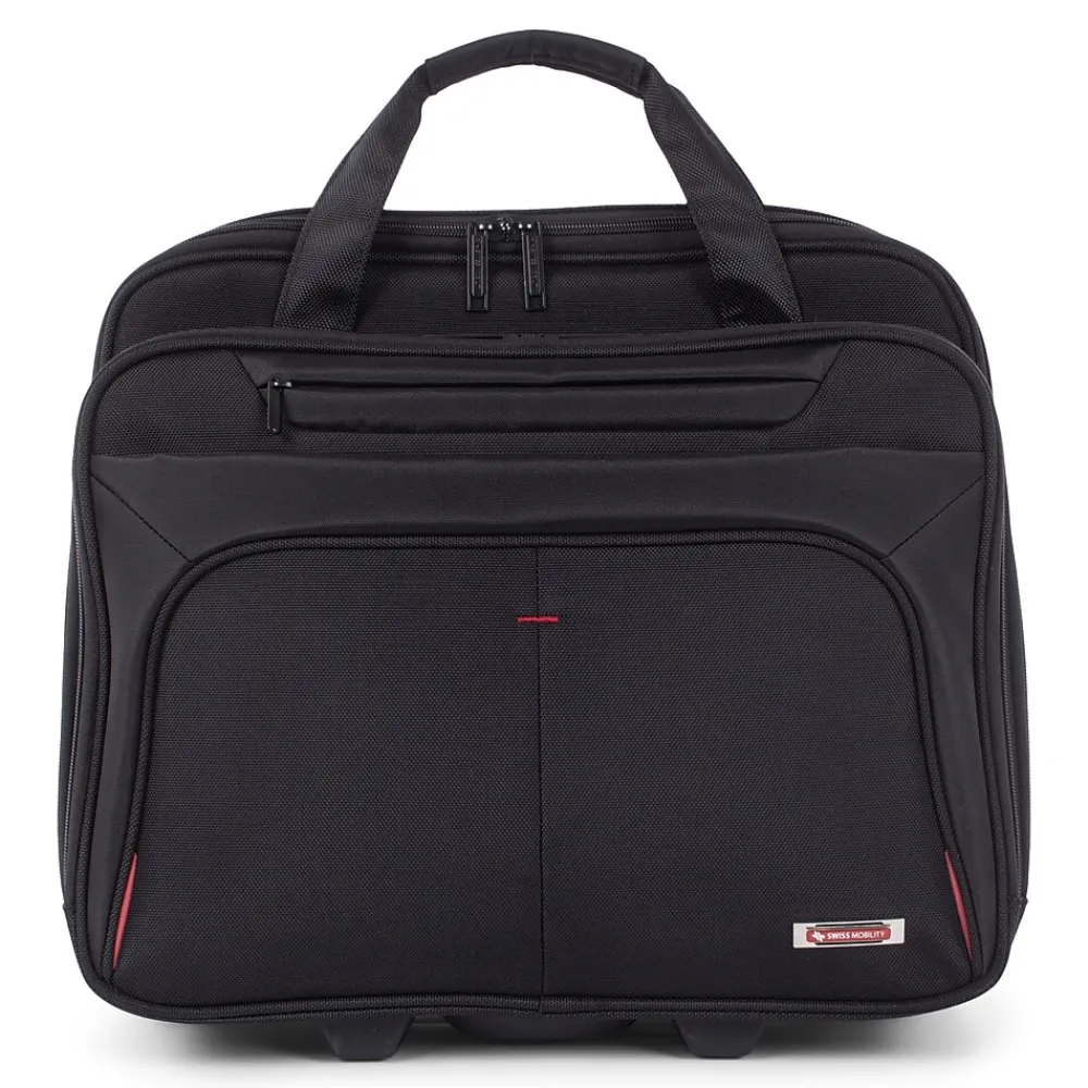 Polyester Purpose Business Case On Wheels, 1680D, Black (BZCW1002SMBK)<Swiss Mobility Outlet