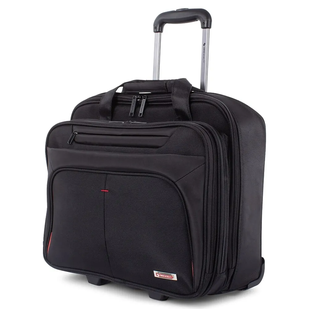 Polyester Purpose Business Case On Wheels, 1680D, Black (BZCW1002SMBK)<Swiss Mobility Outlet