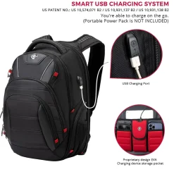Circuit Laptop Backpack, Black (J14-BR)<SwissDigital New