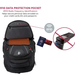 Circuit Laptop Backpack, Black (J14-BR)<SwissDigital New