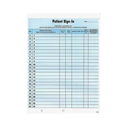 Medical Forms*Tabbies Healthcare Patient Privacy Sign-In Sheets, 11"L x 8.5"W, 125/Pack (14531)