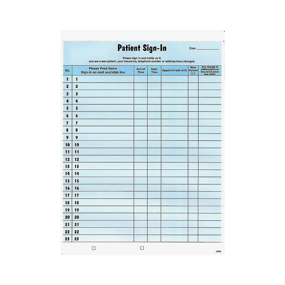 Medical Forms*Tabbies Healthcare Patient Privacy Sign-In Sheets, 11"L x 8.5"W, 125/Pack (14531)