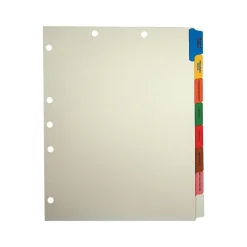 Dividers|Tabbies Side Tab Patient Chart Index Divider Set, 8-Tab, Ivory, 40/Box (54505)