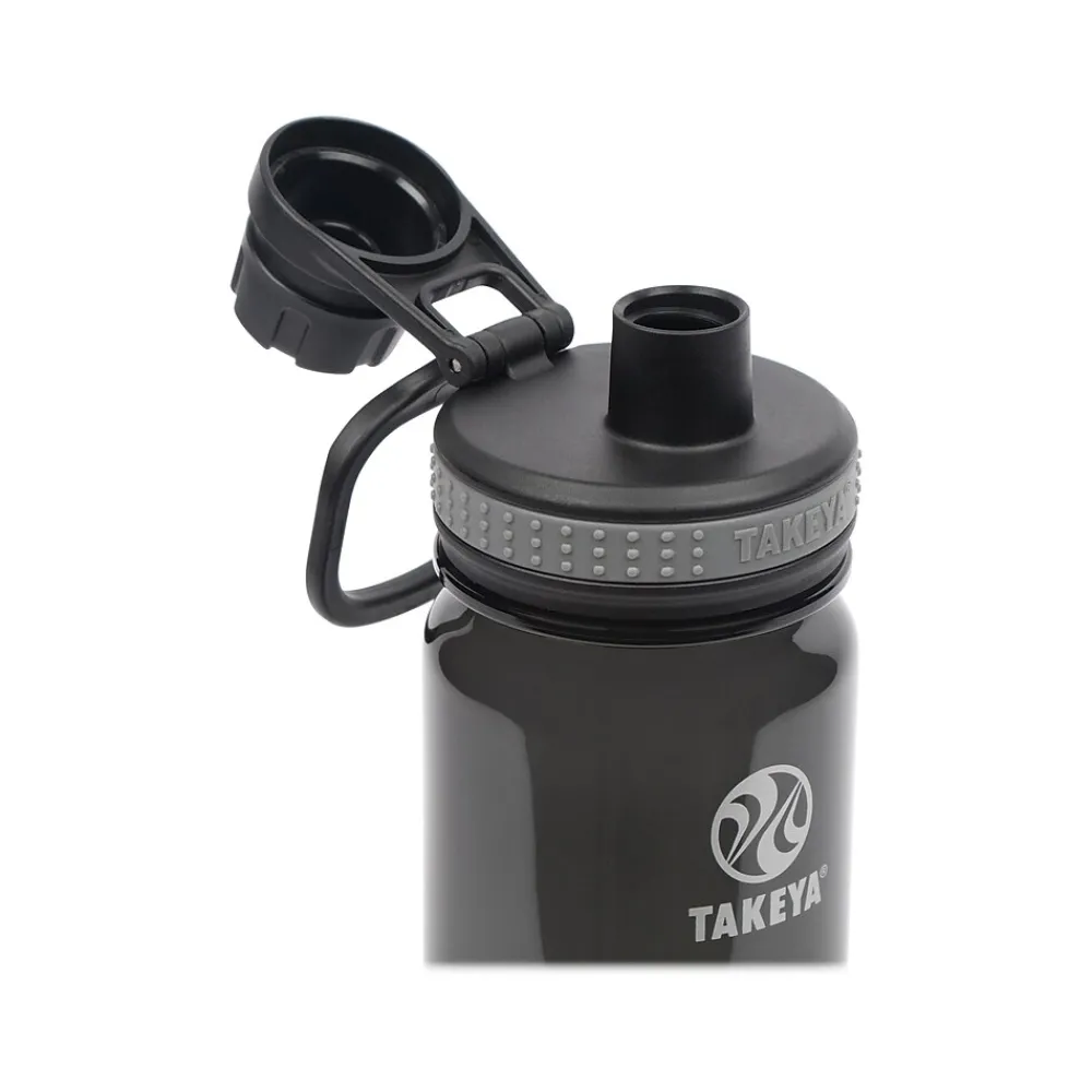 Takeya Tritan Plastic Water Bottle, 18 oz., Black/Royal, 2/Pack (51464)