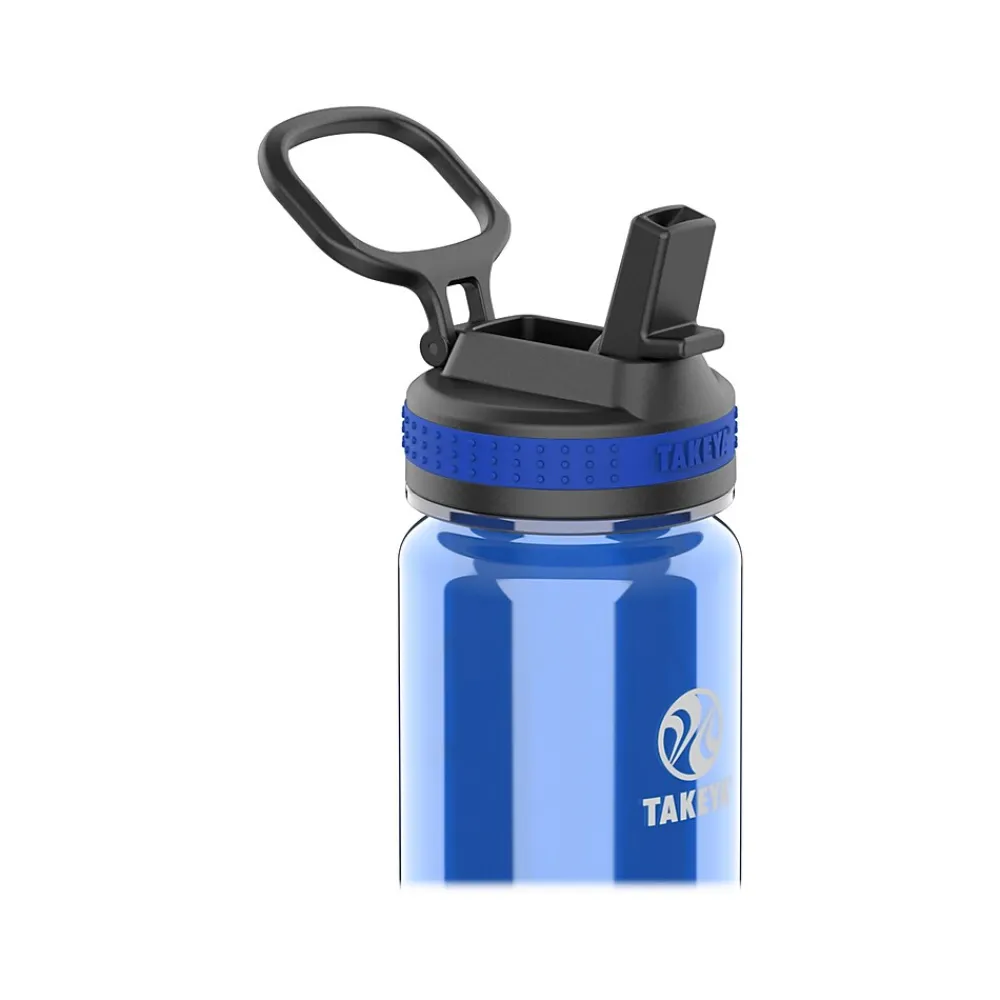 Takeya Tritan Plastic Water Bottle, 18 oz., Black/Royal, 2/Pack (51464)