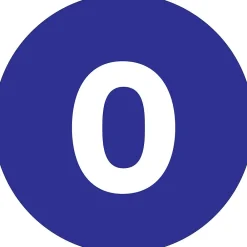 Labels|Tape Logic 1" Circle "0" Number Label, Dark Blue, 500/Roll