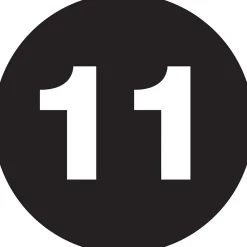 Labels|Tape Logic 2" Circle "11" Number Label, Black, 500/Roll