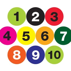 Labels|Tape Logic 2" Circle Easy Order Packs Numbers (1-10) Pre Printed Inventory Label, 10/Case