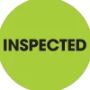 Labels|Tape Logic 2" Circle "Inspected" Label, Fluorescent Green, 500/Roll