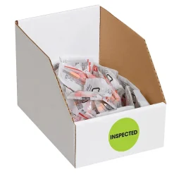 Labels|Tape Logic 2" Circle "Inspected" Label, Fluorescent Green, 500/Roll