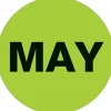 Labels|Tape Logic 1" Circle "MAY" Month of the Year Labels, Fluorescent Green, 500/Roll