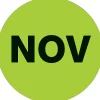 Labels|Tape Logic 2" Circle "NOV" Months of the Year Label, Fluorescent Green, 500/Roll