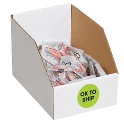 Labels|Tape Logic 2" Circle "OK To Ship" Label, Fluorescent Green, 500/Roll