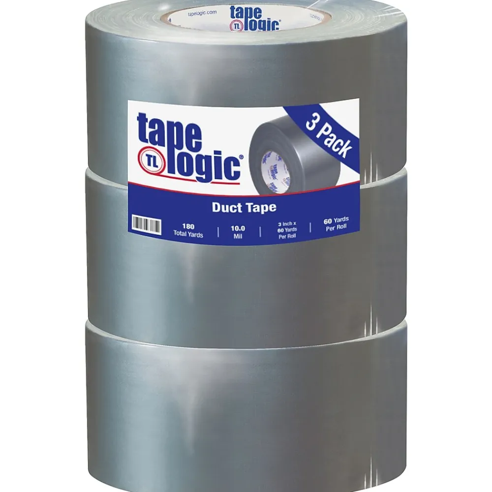 Discount Tape Logic ™ 10 mil Duct Tape, 3" x 60 yds, Silver, 3/Pack