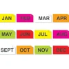 Labels|Tape Logic 3" x 2" Rectangle Easy Order Packs Months of The Year Label, 500/Roll