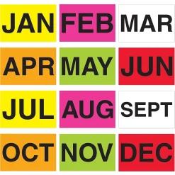 Labels|Tape Logic 3" x 2" Rectangle Easy Order Packs Months of The Year Label, 500/Roll