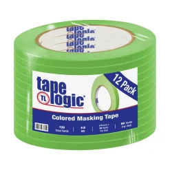 Tape Logic ™ 1/4" x 60 Yards Masking Tape, Light Green, 12 Rolls (T93100312PKA)