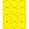Tape Logic ® Circle Laser Labels, 2 1/2", Fluorescent Yellow, 1200/Case (LL194YE)