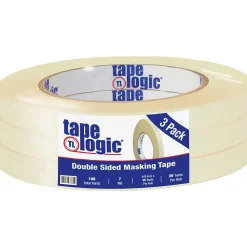 Best Tape Logic ® Double Sided Masking Tape, 7 Mil, 1/2" x 36 yds., Tan, 3/Case (T9531003PK)