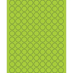 Labels|Tape Logic ® Fluorescent Circle Laser Labels, 3/4", Fluorescent Green, 10800/Case (LL190GN)