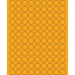 Labels|Tape Logic ® Fluorescent Circle Laser Labels, 3/4", Fluorescent Orange, 10800/Case (LL190OR)