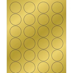 Hot Tape Logic ® Foil Circle Laser Labels, 1 5/8", Gold, 2400/Case (LL216GD)