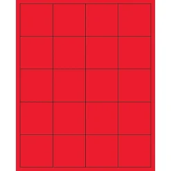 New Tape Logic ® Rectangle Laser Labels, 2" x 2", Fluorescent Red, 2000/Case (LL172RD)
