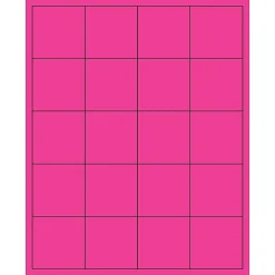 Clearance Tape Logic ® Rectangle Laser Labels, 2" x 2", Fluorescent Pink, 2000/Case (LL172PK)
