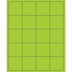 New Tape Logic ® Rectangle Laser Labels, 2" x 2", Fluorescent Green, 2000/Case (LL172GN)