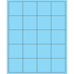 Hot Tape Logic ® Rectangle Laser Labels, 2" x 2", Pastel Blue, 2000/Case (LL172BE)