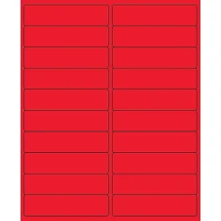Online Tape Logic ® Rectangle Laser Labels, 4" x 1", Fluorescent Red, 2000/Case (LL177RD)