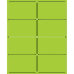 Outlet Tape Logic ® Rectangle Laser Labels, 4" x 2 1/2", Fluorescent Green, 800/Case (LL179GN)