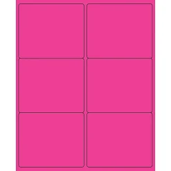 Discount Tape Logic ® Rectangle Laser Labels, 4" x 3 1/3", Fluorescent Pink, 600/Case (LL180PK)