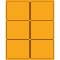 Outlet Tape Logic ® Rectangle Laser Labels, 4" x 3 1/3", Fluorescent Orange, 600/Case (LL180OR)