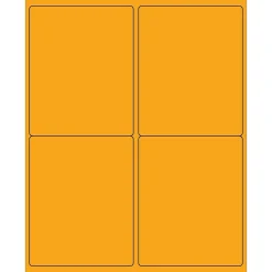 New Tape Logic ® Rectangle Laser Labels, 4" x 5", Fluorescent Orange, 400/Case (LL181OR)