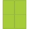 Tape Logic ® Rectangle Laser Labels, 4" x 5", Fluorescent Green, 400/Case (LL181GN)