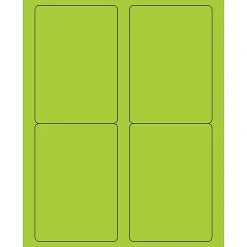 Sale Tape Logic ® Rectangle Laser Labels, 3 1/2" x 5", Fluorescent Green, 400/Case (LL176GN)