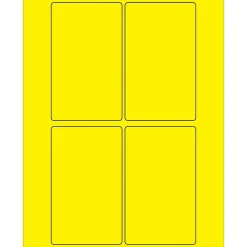 Outlet Tape Logic ® Rectangle Laser Labels, 3" x 5", Fluorescent Yellow, 400/Case (LL175YE)