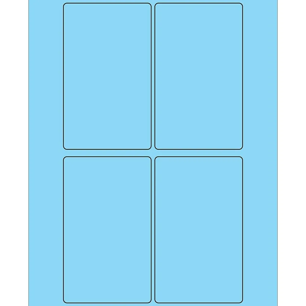 Hot Tape Logic ® Rectangle Laser Labels, 3" x 5", Pastel Blue, 400/Case (LL175BE)