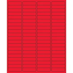 Labels|Tape Logic ® Rectangle Laser Labels, 1 15/16" x 1/2", Fluorescent Red, 8000/Case (LL171RD)